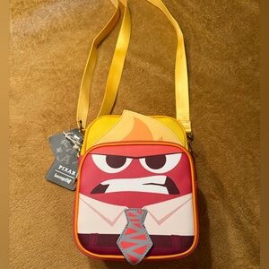 Loungefly Disney Pixar Inside Out Anger Glow in the Dark Passport Bag NWT